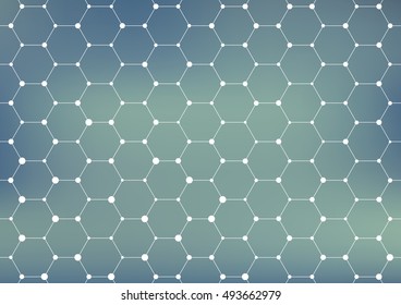 Connection structure molecule of DNA and neurons. Geometric abstract background. Medicine, science and technology. Vector illustration for your design.