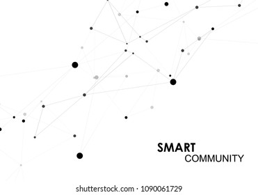 Connection structure and network abstract background.