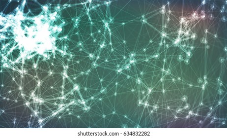 Connection Structure. Point And Curve. Vector Futuristic Technology Style.