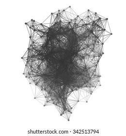 Connection Structure. Wireframe Vector Illustration.