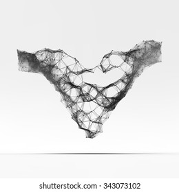 Connection Structure. Wireframe Vector Illustration.