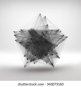 Connection Structure. Wireframe Vector Illustration.
