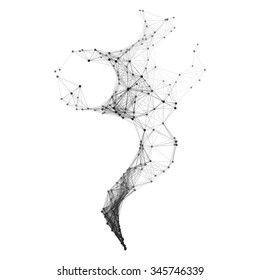 Connection Structure. Wireframe Vector Illustration.