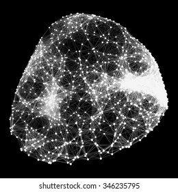 Connection Structure. Wireframe Vector Illustration.