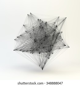 Connection Structure. Wireframe Vector Illustration.
