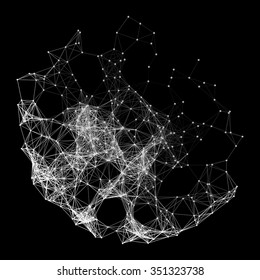 Connection Structure. Wireframe Vector Illustration.