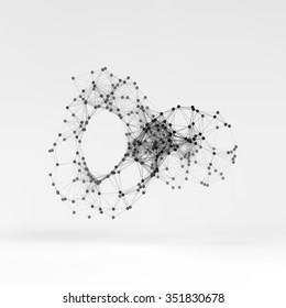 Connection Structure. Wireframe Vector Illustration.
