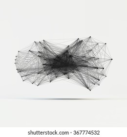 Connection Structure. Wireframe Vector Illustration.