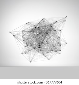 Connection Structure. Wireframe Vector Illustration.