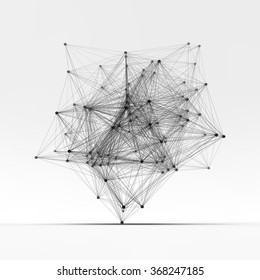 Connection Structure. Wireframe Vector Illustration.