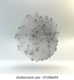 Connection Structure. Wireframe Vector Illustration.