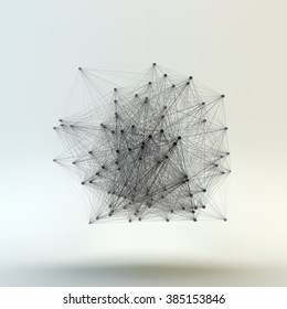 Connection Structure. Wireframe Vector Illustration.