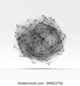 Connection Structure. Wireframe Vector Illustration.