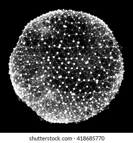 Connection Structure. Wireframe Vector Illustration.