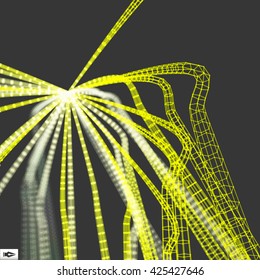 Connection Structure. Wireframe Vector Illustration. Abstract background.