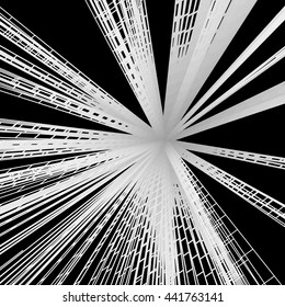 Connection Structure. Wireframe Vector Illustration. 3D Abstract Background. Optical Fiber.