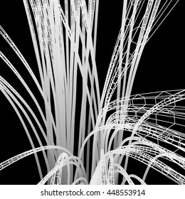 Connection Structure. Wireframe Vector Illustration. 3D Abstract Background. Optical Fiber.