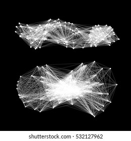 Connection Structure. Wireframe Vector Illustration.