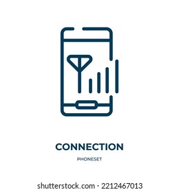 Connection symbol icon. Linear vector illustration from phoneset collection. Outline connection symbol icon vector. Thin line symbol for use on web and mobile apps, logo, print media.