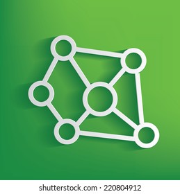 Connection symbol on green background,clean vector