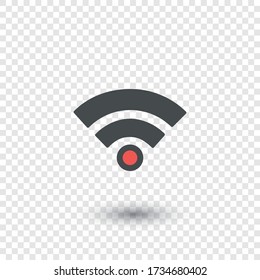 Connection symbol for the web via wifi internet. Wireless network using WiFi icon. Illustration of data communication using a WiFi wireless network. Logo for wireless network connection with WiFi tech
