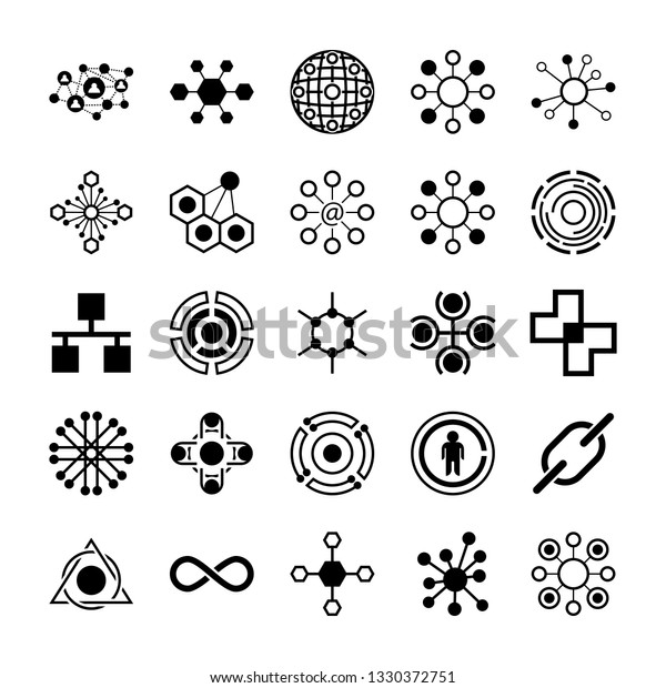 Connection Symbols Vector Icons Stock Vector Royalty Free 1330372751