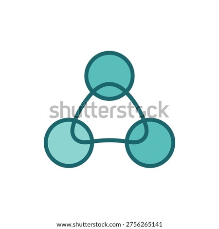 Connection teamwork concept, abstract shapes, interconnected circles