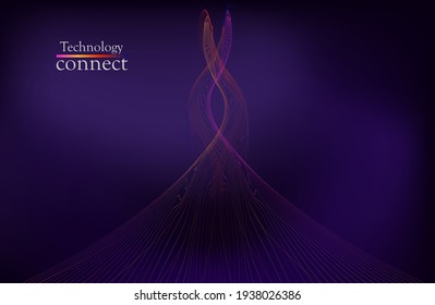 Connection technologies. communication technology. Big data vizualization. Abstract vector background. 