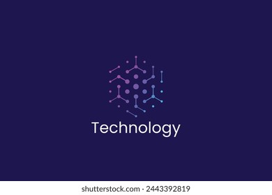 Connection Technology Dots Logo for Business Network Communication Digital Block Chain