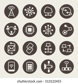 Connection technology vector icon set