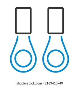 Icono de anillo de terminal de conexión. Contorno de negrita editable con diseño de relleno de color. Ilustración vectorial.