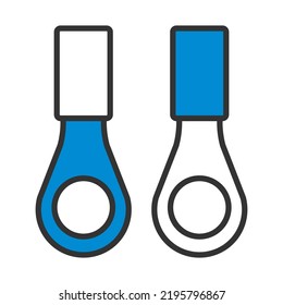 Connection Terminal Ring Icon. Editable Bold Outline With Color Fill Design. Vector Illustration.