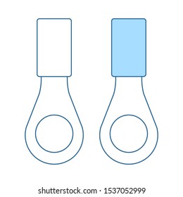 Icono de anillo de terminal de conexión. Línea Delgada Con Diseño De Relleno Azul. Ilustración vectorial.