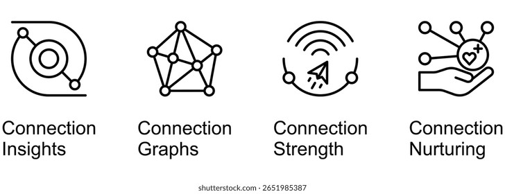 Términos de conexión En el Anuncio de negocios Icono de Web Ilustración vectorial de perspectivas, gráficos, fortaleza, nutrición