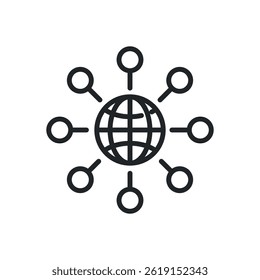Connection thin line icons. Perfect pixel on transparent background