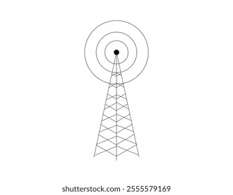 Connection tower icon. Tower signal icon vector. Antenna icon set. Wireless communication icons. Wireless sign icon