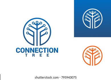 Connection Tree Logo Template Design Vector, Emblem, Design Concept, Creative Symbol, Icon