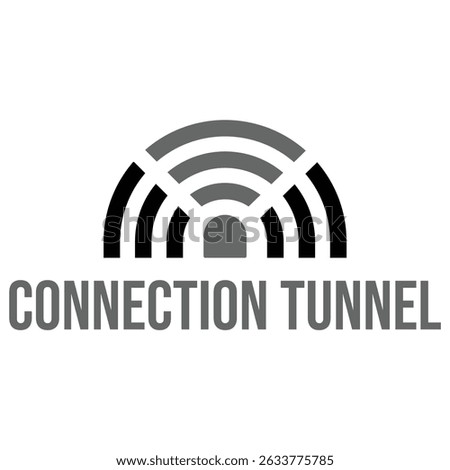 connection tunnel flat minimalist logo design