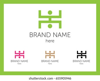 Connection of two plates or wagons. For brand of company. Vector multicolored set