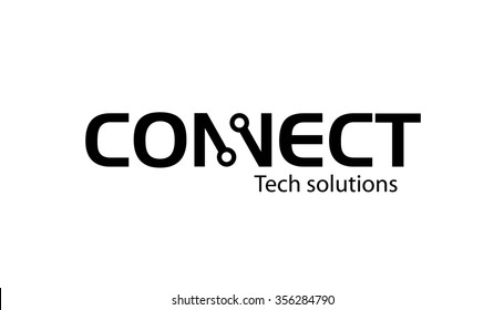 Connection Typography Logo Vector Symbol Design Illustration