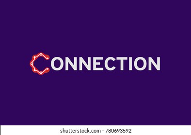 Connection Typography Text Design Symbol Design Logo Vector Illustration