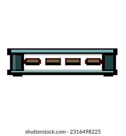 connection usb hub game pixel art retro vector. bit digital port, equipment connect connection usb hub. old vintage illustration