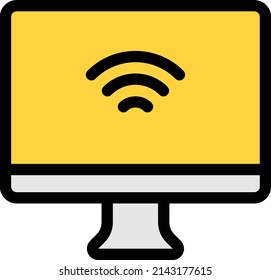 icono de línea de color del vector de conexión