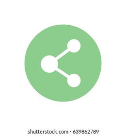 Connection vector icon. Green button. Green circle