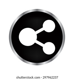 connection - vector icon on a black button