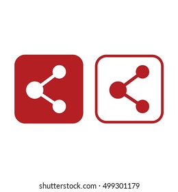 Connection vector icon. Red and white