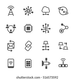 Connection vector icon set