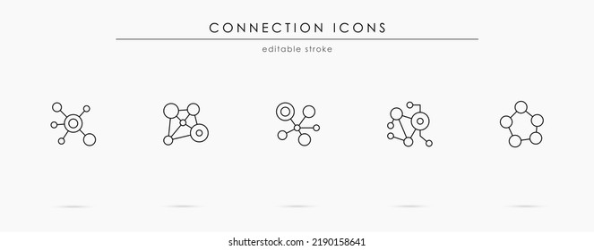 Connection vector icon set for animation and web