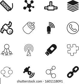 connection vector icon set such as: handset, biology, convergence, save, file, 2, sound, connector, ions, open, positive, customer, telephony, people, physics, molecular, part, power, research, jack