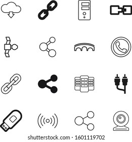 connection vector icon set such as: open, building, video, usb, shape, analysis, download, stream, cable, broadcast, dna, fi, hardware, tracking, removable, focus, live, conference, fitness